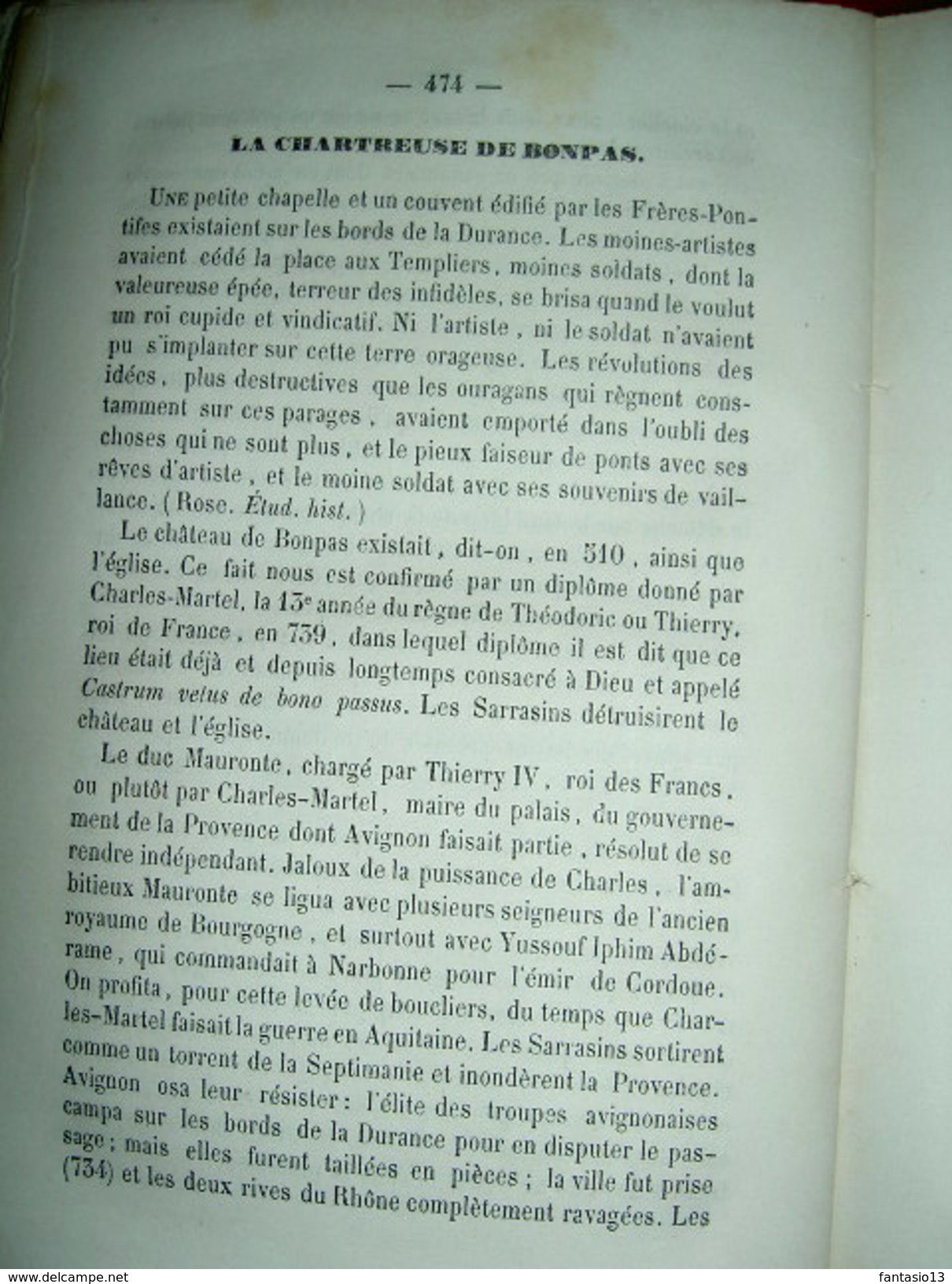 Essai sur l'Histoire de la ville d'Avignon J.-B. Joudou 1853 Villeneuve lès Avignon Bonpas Montfavet Couvents d'Avignon