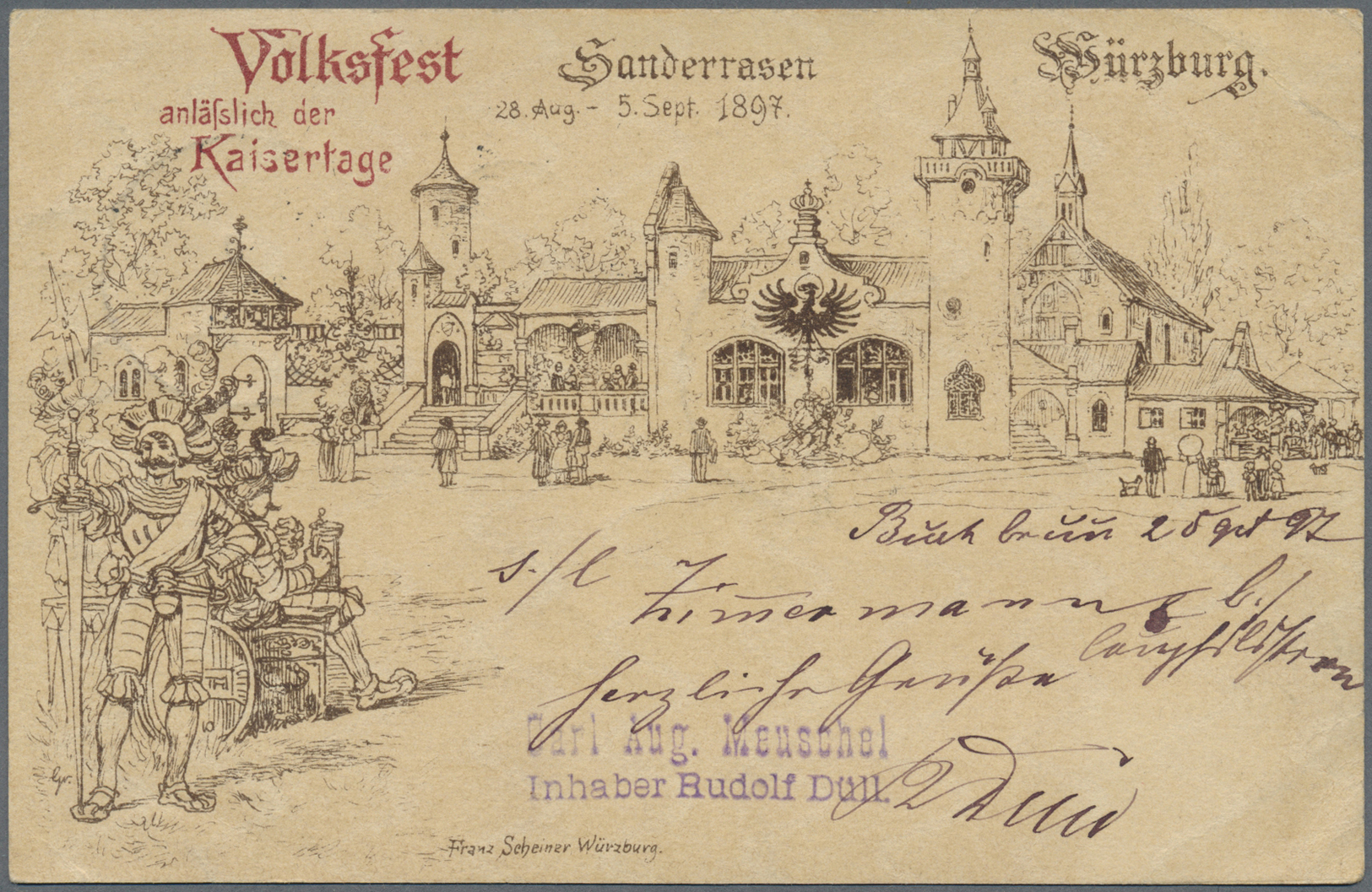 GA Bayern - Ganzsachen: 1897, 5 Pfg. Privatganzsachenkarte "Würzburg - Volksfest Anläßlich Der Kaiserta - Andere & Zonder Classificatie