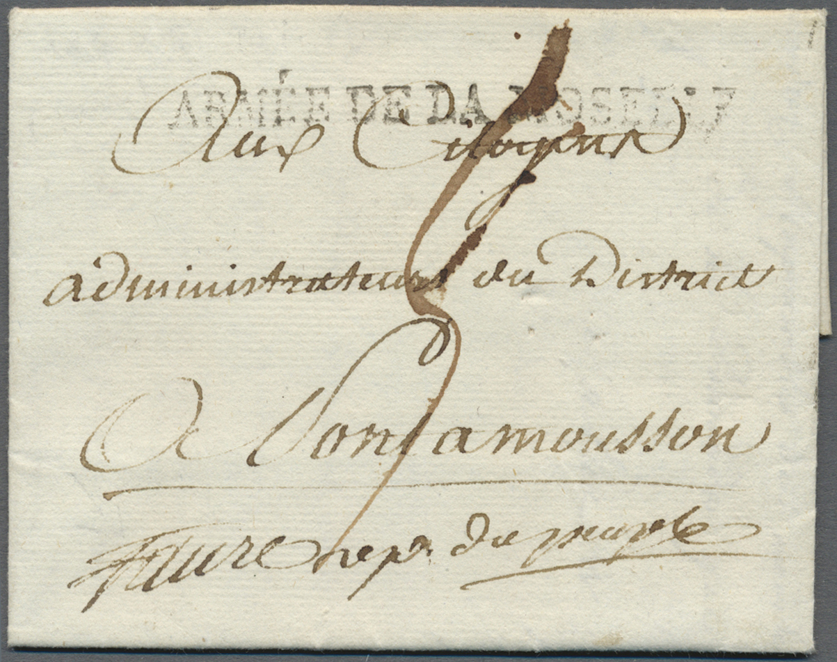 Br Bayern - Feldpost: 1793, "ARMÉE DE LA MOSSEL", Schwarzer L1 Klar Auf Komplettem Faltbrief (innen Kle - Andere & Zonder Classificatie