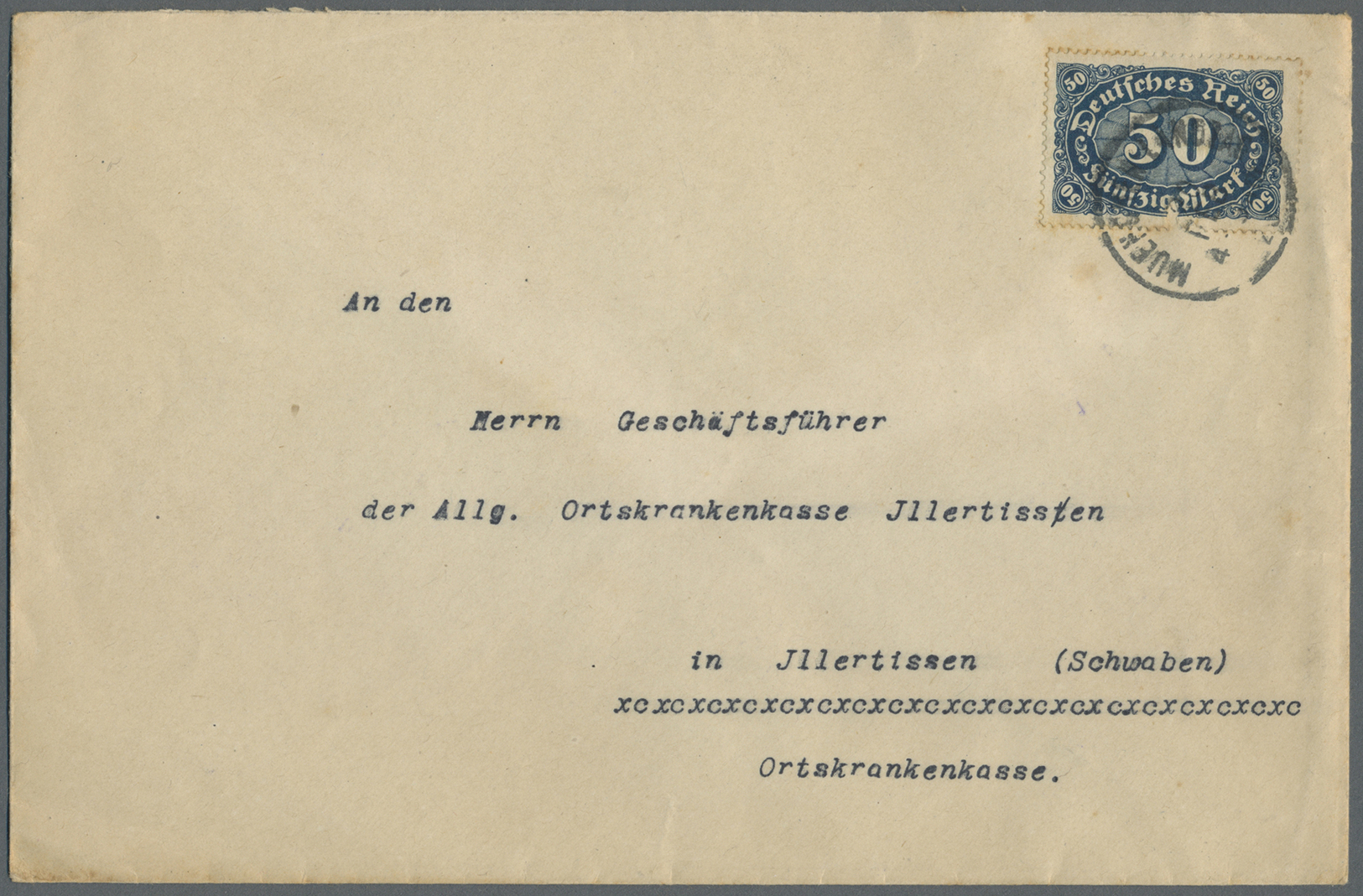 Br Bayern - Besonderheiten: 1916/1923, "KAMMER DER ABGEORNETEN -ABGEORDNETER...", Blaue Verschlußvignet - Autres & Non Classés