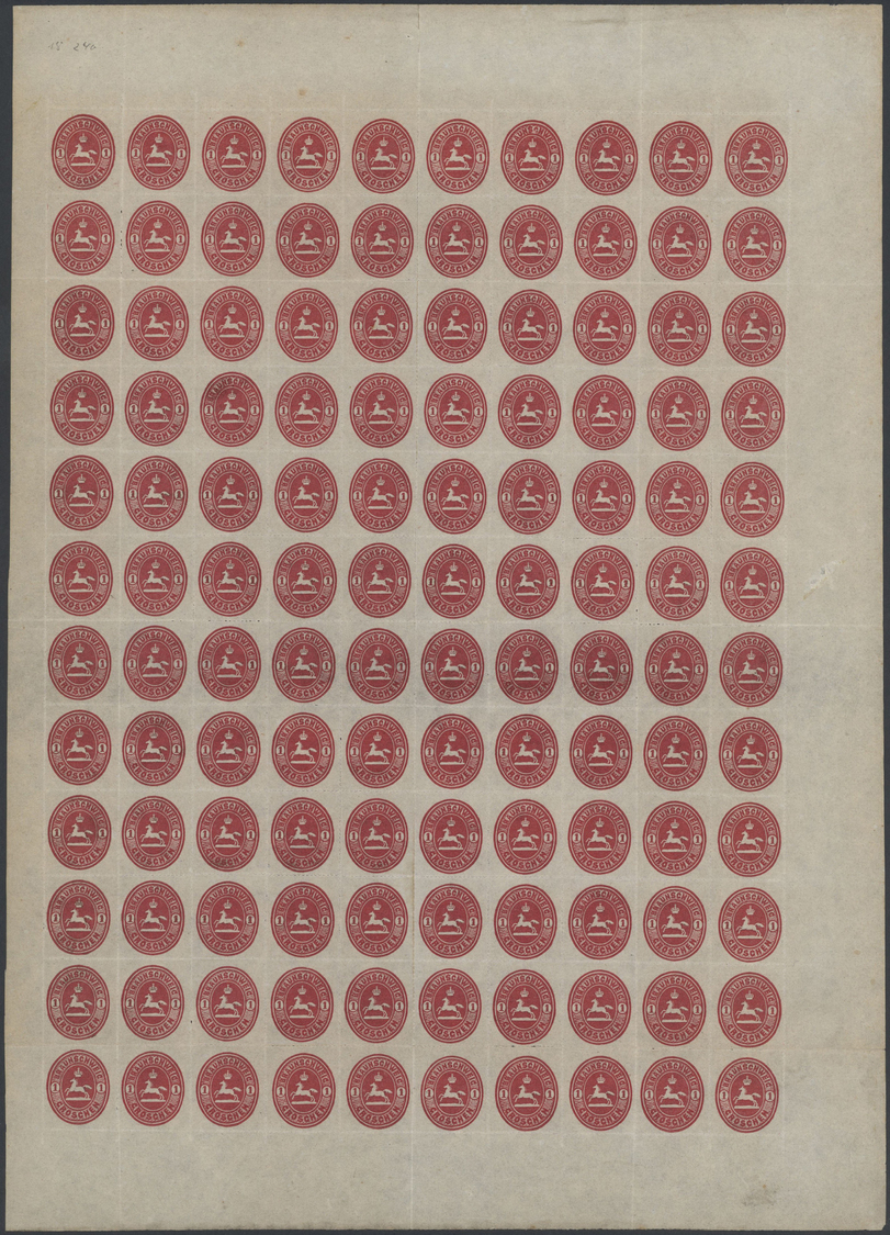 ** Braunschweig - Marken Und Briefe: 1865. Wappenzeichnung, 1 Gr. Karminrosa, Durchstochen, Auf Extrem - Brunswick