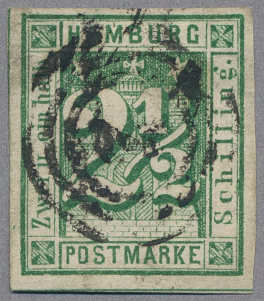 O Hamburg - Marken Und Briefe: 1864, 2 1/2 Schilling, Dunkelopalgrün, Tadelloser Prachtwert, Gepr. Lan - Hambourg