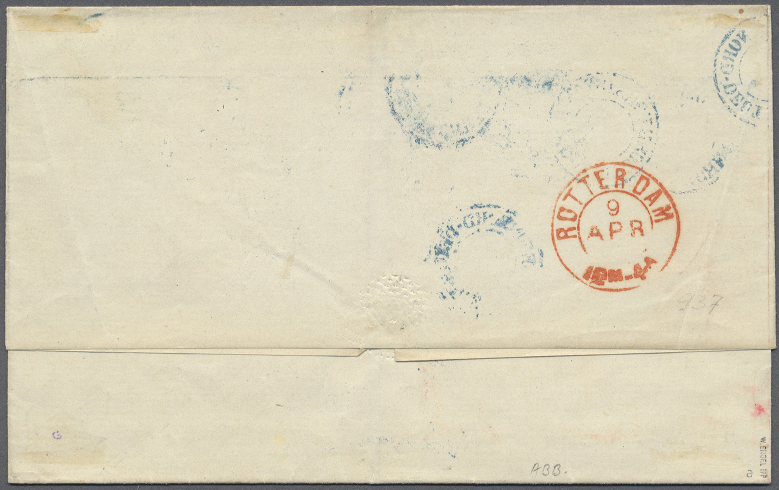 Br Hamburg - Marken Und Briefe: 1867. Envelope Addressed To Holland Bearing Hamburg Yvert 18, 4s Green - Hamburg