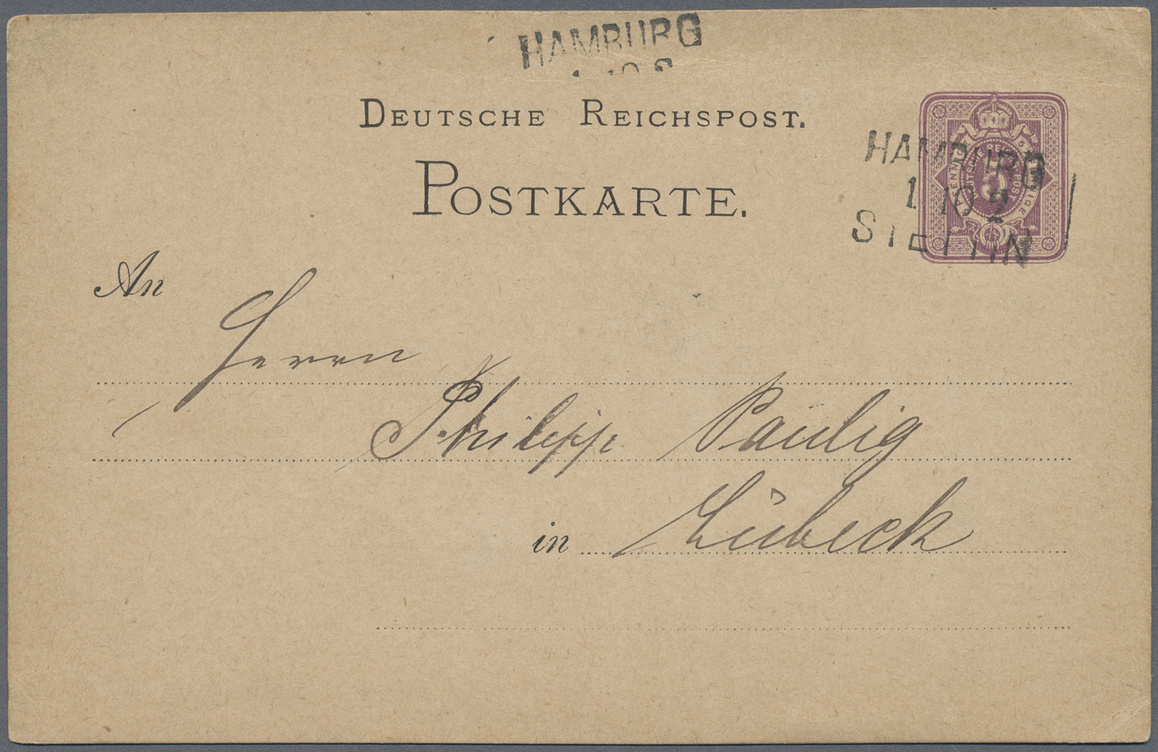 GA Hamburg - Stempel: 1873/1879, Sechs Ganzsachenkarten Je Mit L3 Bahnpoststempeln Und Verschiedenen Üb - Hamburg