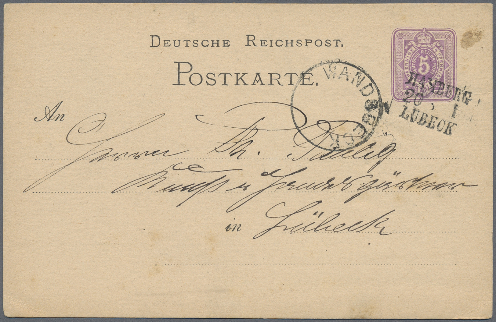 GA Hamburg - Stempel: 1873/1879, Sechs Ganzsachenkarten Je Mit L3 Bahnpoststempeln Und Verschiedenen Üb - Hamburg