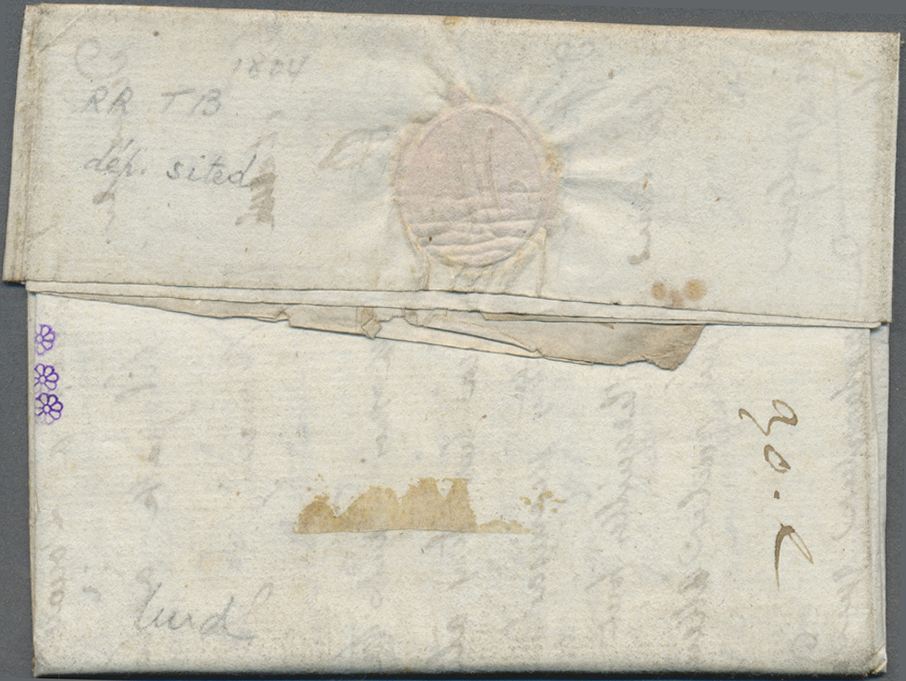 Br Hannover - Französische Armeepost: 1804, "No.3 ARM. D'HANOVRE", Roter L2 Klar Auf Komplettem Faltbri - Hanovre