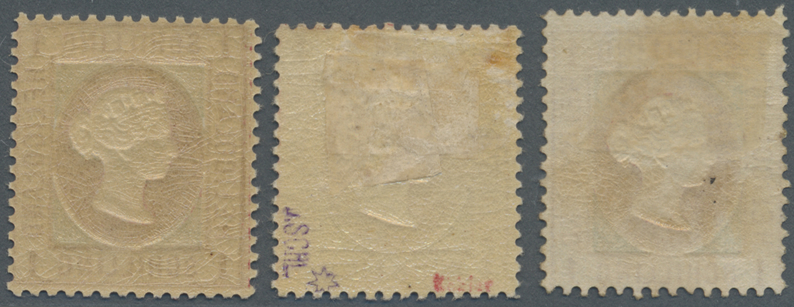 * Helgoland - Marken Und Briefe: 1869, Königin Viktoria 1 S Zwei Marken Auf Leinenpapier In Den Farben - Héligoland