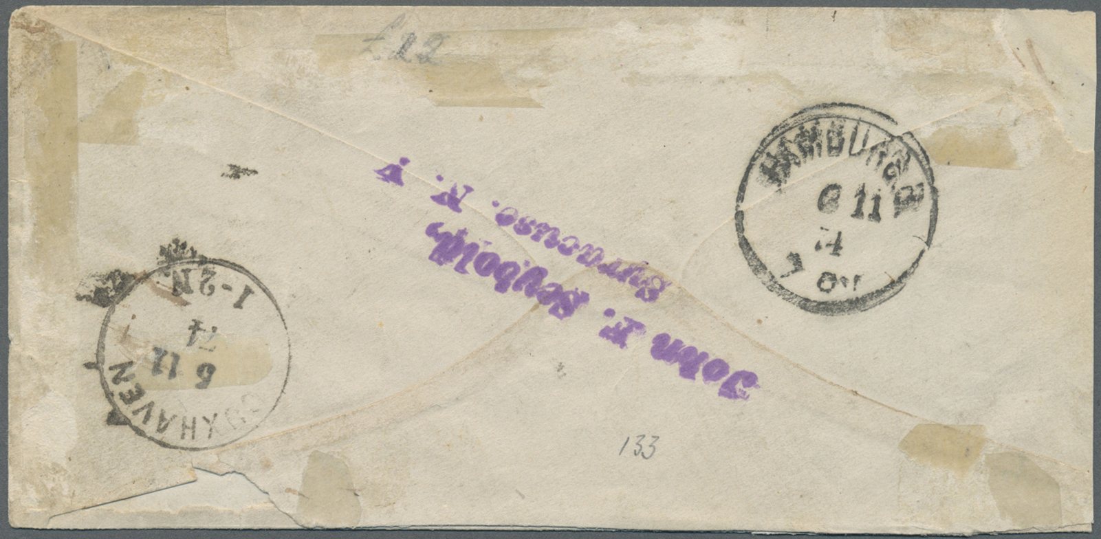 Br Helgoland - Marken Und Briefe: 1873, Königin Viktoria 1½ Sh. Hellgrün/karmin Als Einzelfrankatur Auf - Héligoland