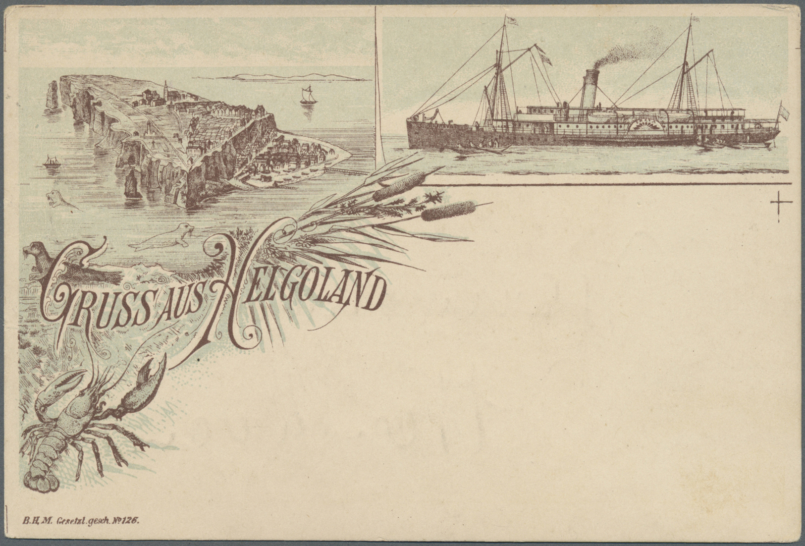 Helgoland - Marken Und Briefe: 1890, Ansichtskarte Mit 3 F/5Pf. Marke Entwertet Mit LETZTAGSTEMPEL D - Héligoland