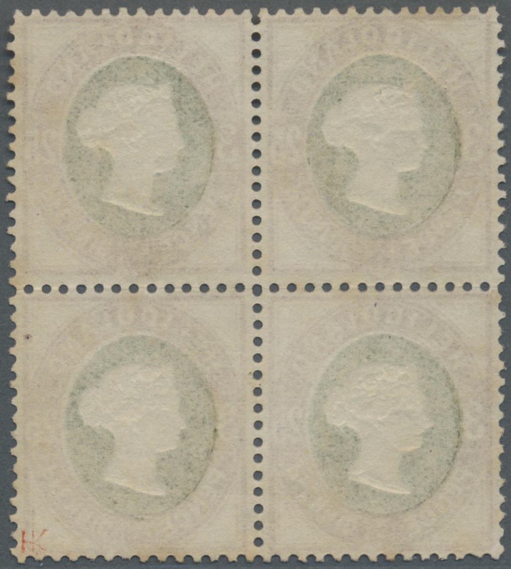 /O Helgoland - Marken Und Briefe: 1875, Ein VIERERBLOCK 3 P/25 Pf. Lilakarmin/grün Mit Rundstempel "HEL - Heligoland