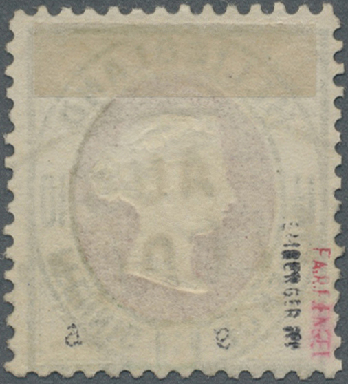 O Helgoland - Stempel: "AUS HELGOLAND" Segmentstempel Auf 10 Pf./ 1 ½ P. Dunkelgrün/lilakarmin, Farbfr - Héligoland