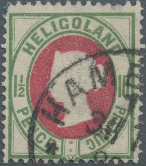 O Helgoland - Stempel: "HAMBURG 1. 31/7 98" Seltener K1 Mit Sternchen Auf 10 Pf./ 1 ½ P. Hellgrün/rot, - Heligoland