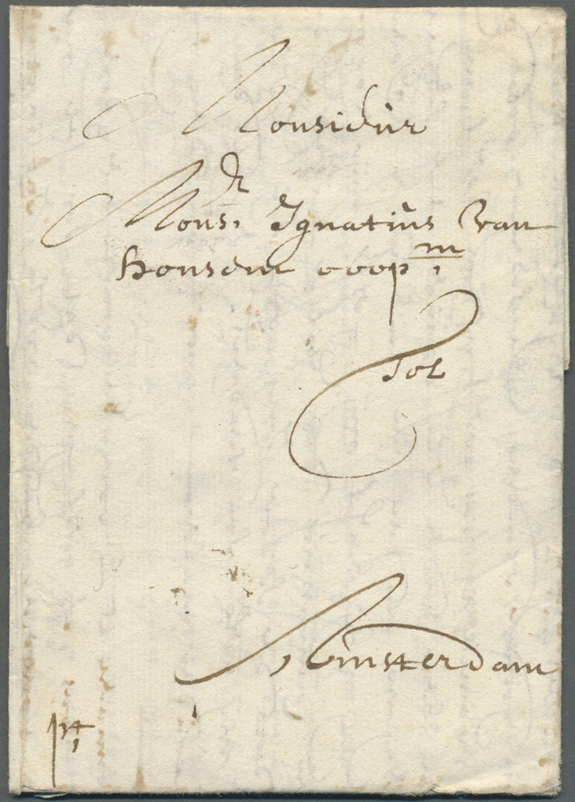 Br Preußen - Vorphilatelie: 1672, Umfangreicher Faltbrief, Geschrieben In DANZIG Mit Der Kurbrandenburg - Préphilatélie