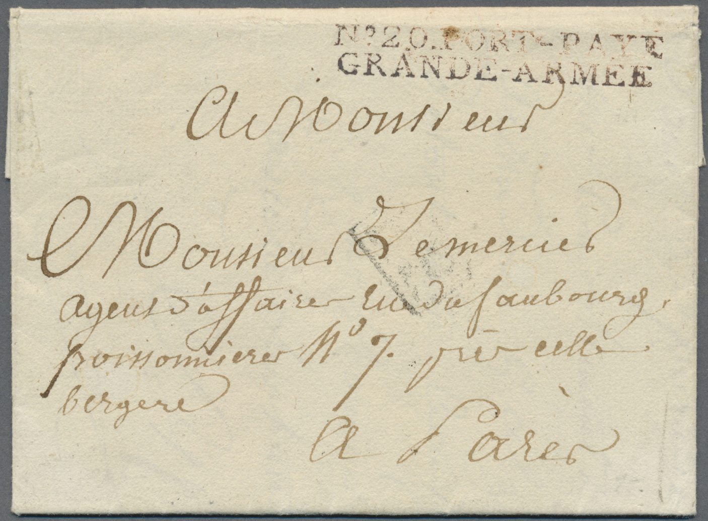 Br Preußen - Vorphilatelie: 1807 Berlin, Französischer Armeebrief Mit Kompl. Teils Gedrucktem Inhalt Un - [Voorlopers