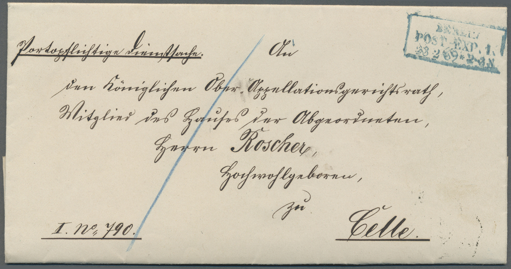 Br Preußen - Besonderheiten: 1869, Kompletter Faltbrief "portopflichtige Dienstsache" Aus "BERLIN POST- - Autres & Non Classés