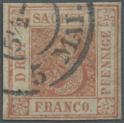O Sachsen - Marken Und Briefe: 1850, 3 Pfg. Ziegelrot, Platte IV Typ 20 In Frischer Farbe Und Sauber G - Saxe