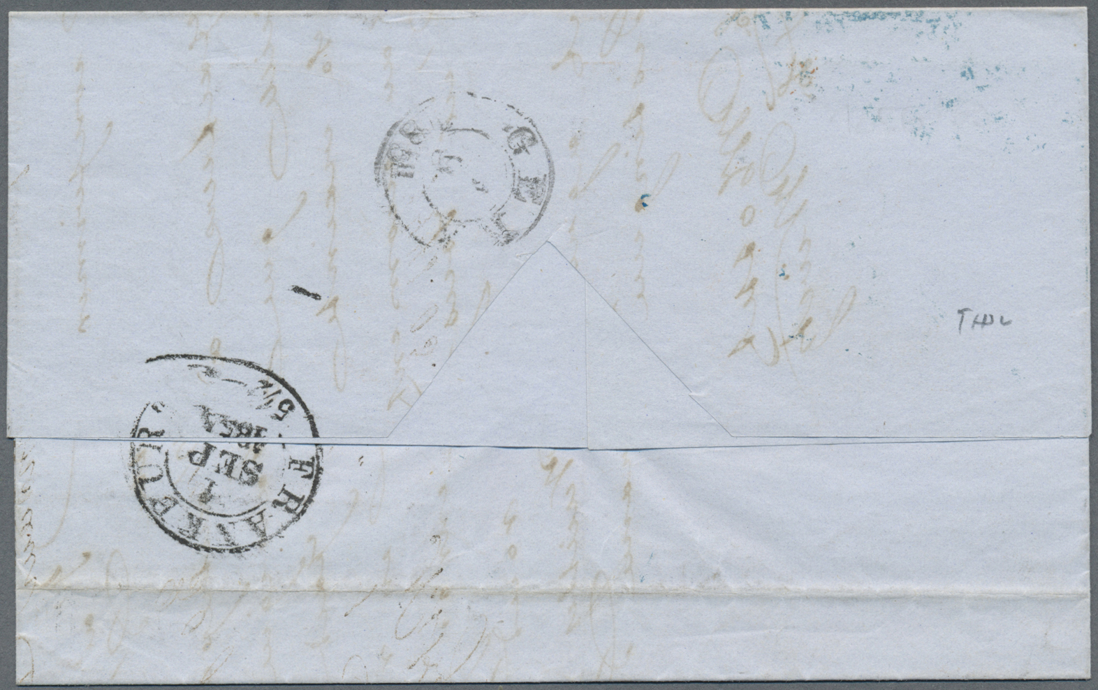 Br Sachsen - Besonderheiten: 1854, Incoming Mail, Faltbrief Aus Paris Mit Transitstempel "A.U.UEB. FRAN - Saxe