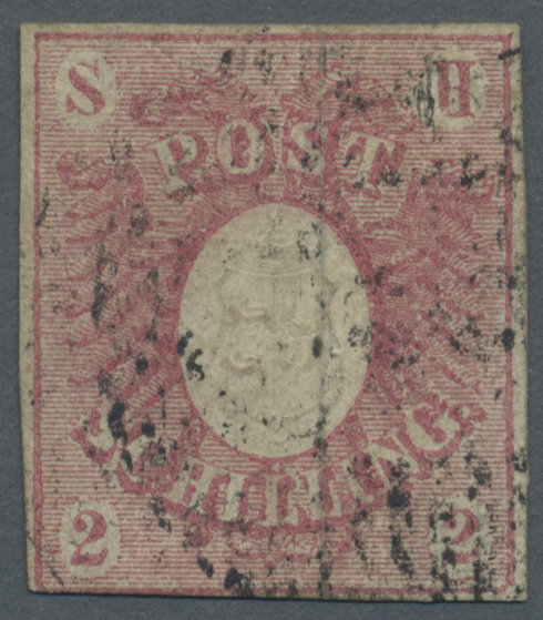 O Schleswig-Holstein - Marken Und Briefe: 1850, 2 Sch. Rosa, Farbfrisches, Dreiseitig Vollrandig, Unte - Autres & Non Classés