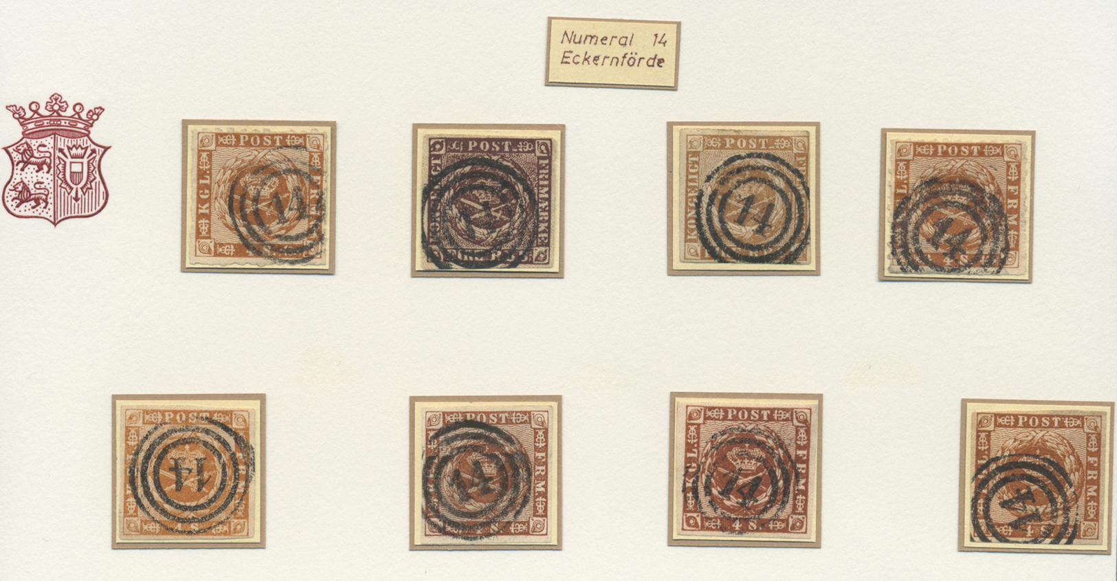 O Schleswig-Holstein - Besonderheiten: 1851/1854. Lot Mit Kroninsignien 1x 4 S (FIRE R.B.S.) Und 7x 4 - Schleswig-Holstein