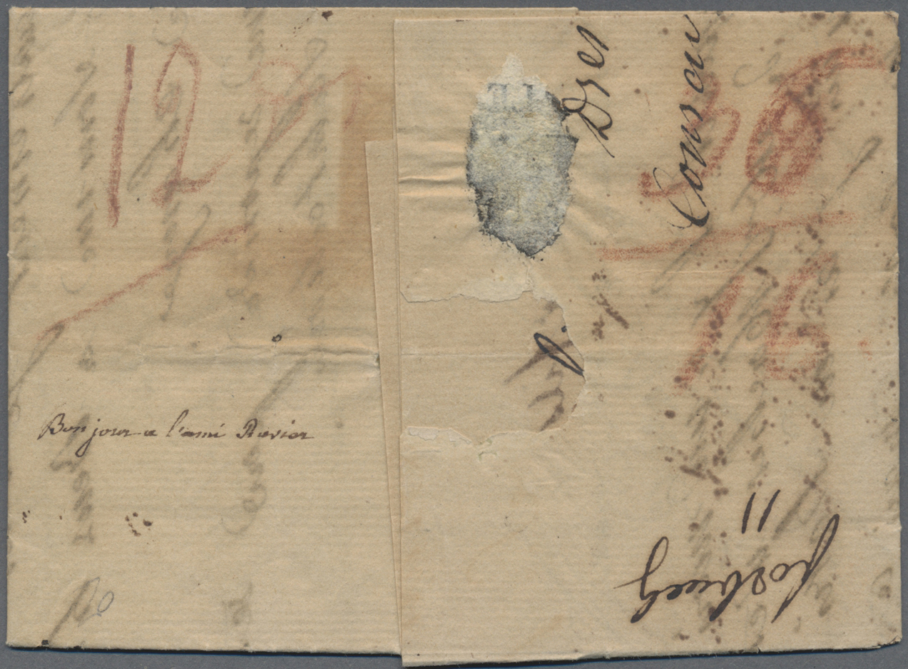 Br Thurn & Taxis - Vorphilatelie: 1819, KLEINER Faltbrief Mit L1 "R.3 MEININGEN" Und Schwarzem CHARGÉ - - Prephilately