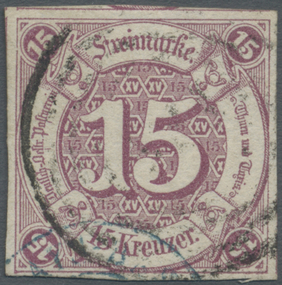 O Thurn & Taxis - Marken Und Briefe: 1859, 15 Kr. Braunpurpur Allseits Breit/überrandiger Luxusschnitt - Andere & Zonder Classificatie