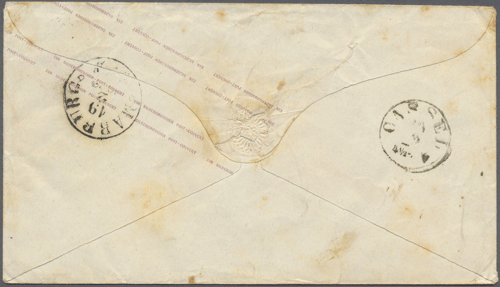 GA Thurn & Taxis - Ganzsachen: 1863 (?), 1 Sgr. Rosa Ganzsachenumschlag Mit Zusatzfrankatur ¼ Sgr. Rötl - Autres & Non Classés