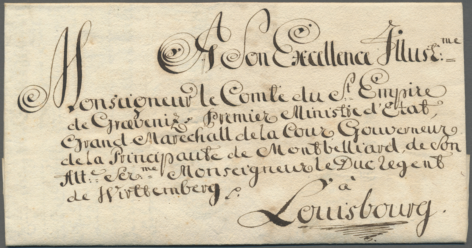 Br Württemberg - Vorphilatelie: 1730, Nussdorf, Wunderschöner Adelsbrief Mit 7-zeiliger Anschrift Nach - [Voorlopers