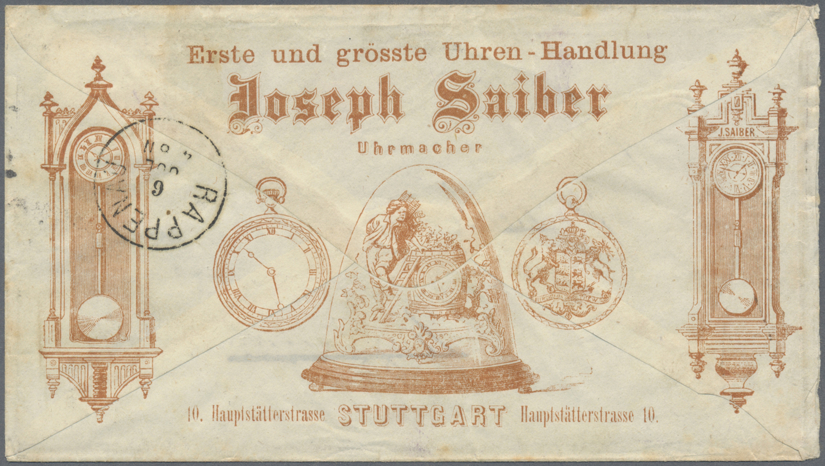 Br Württemberg - Marken Und Briefe: 1869, Freimarke 3 Kr. Hellrosa Auf Kuvert Nach Rappenau, Gestempelt - Andere & Zonder Classificatie