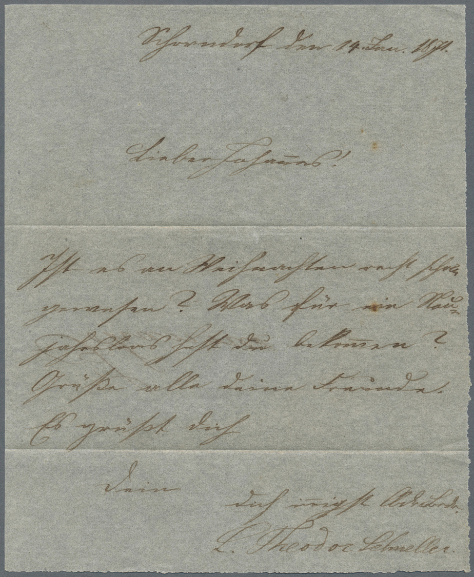 GA Württemberg - Marken Und Briefe: 1872, GA-Umschlag 3 Kr. Mit Ovalausgabe 7 Kr. Von Schorndorf Nach J - Autres & Non Classés