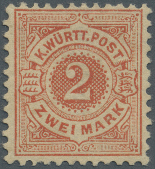 (*) Württemberg - Marken Und Briefe: 1878, 2 Mark Weiße Ziffer Ungebraucht Ohne Gummi. Die Seltene Marke - Autres & Non Classés