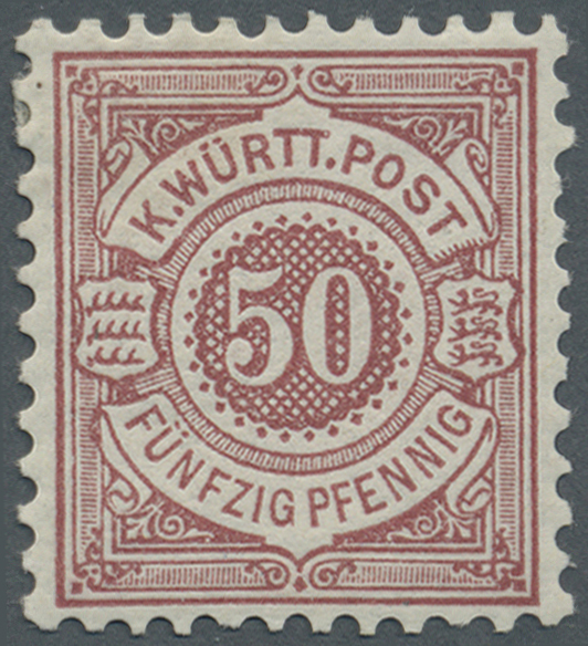 * Württemberg - Marken Und Briefe: 1890, 50 Pfg. Lebhaftbraunrot Als Ungebrauchter Einzelwert Mit Falz - Andere & Zonder Classificatie