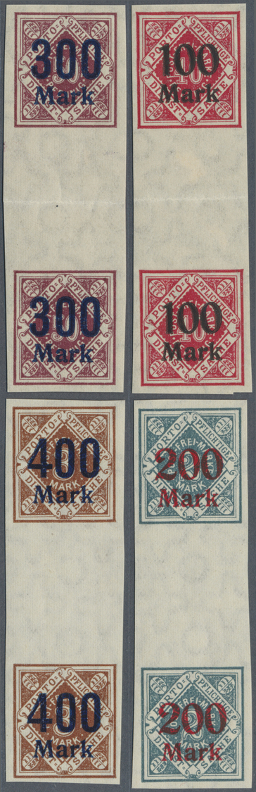 ** Württemberg - Marken Und Briefe: 1922, Dienst-Aufdruckmarken "5 Mark" Bis "400 Mark" Senkrechte Unge - Andere & Zonder Classificatie