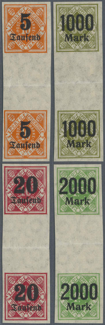 ** Württemberg - Marken und Briefe: 1923, Dienst-Aufdruckmarken "1000 Mark" bis "10 Mrd." dreizehn senk