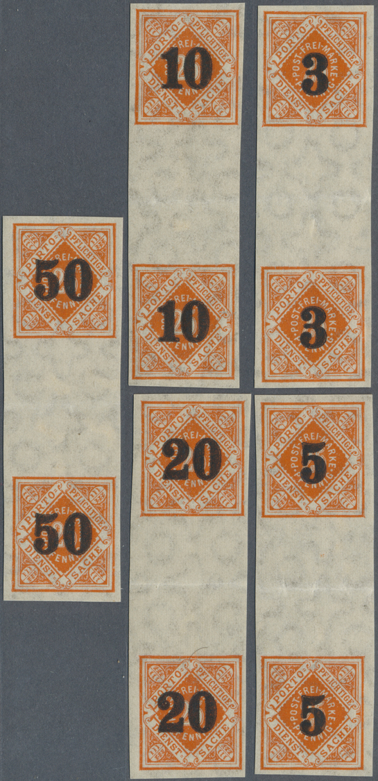 * Württemberg - Marken Und Briefe: 1923, Probedrucke "3" Bis "25" Auf 25 Pf Orange, Fünf Senkrechte Un - Andere & Zonder Classificatie