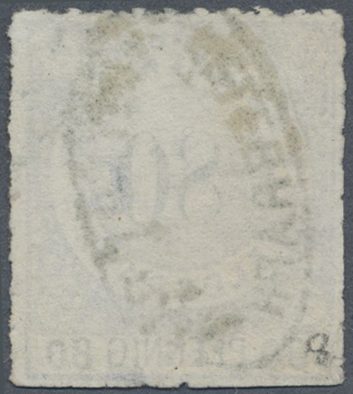 O Württemberg - Telegrafenmarken: 1875, Telegrafenmarke 80 Pf. Ultramarin/schwarz Sauber Durchstochen - Andere & Zonder Classificatie