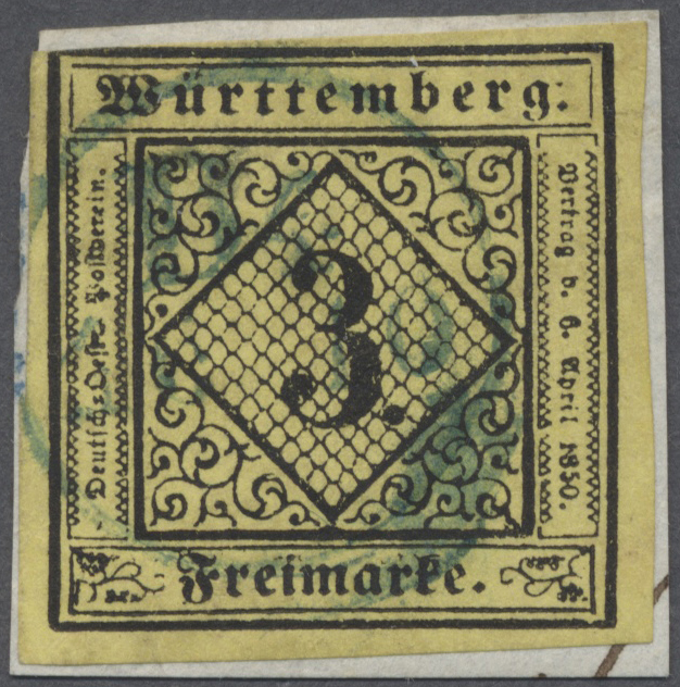 Brfst Württemberg - Stempel: LUDWIGSBURG, 1851, Distributionsstempel "D4 16/10" Von Ludwigsburg In Blau, N - Andere & Zonder Classificatie