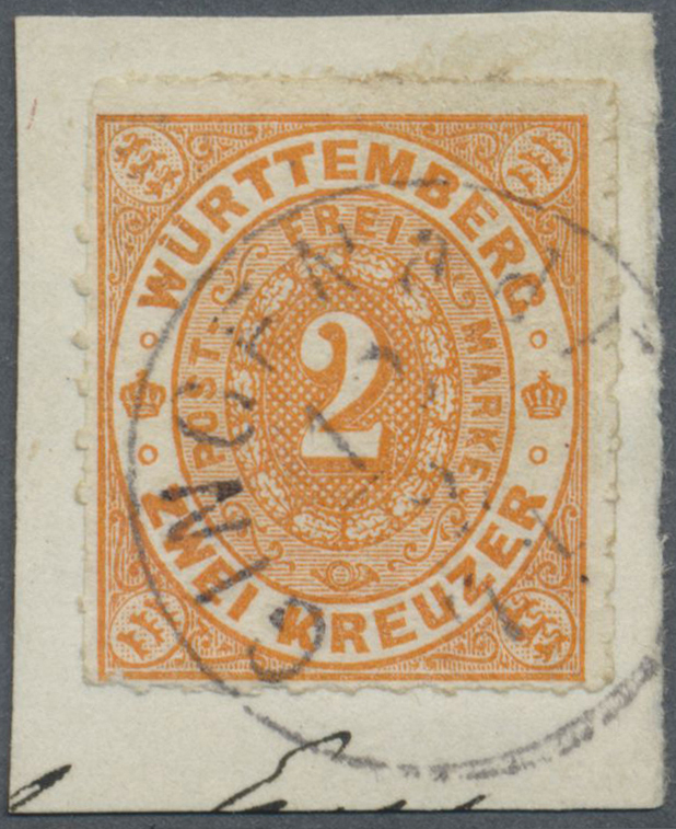 Brfst Württemberg - Einkreisstempel: "GINGEN A.d.FILS  12/2 71" Besserer K1 Auf Kabinett-Briefstück 2 Kr. - Andere & Zonder Classificatie