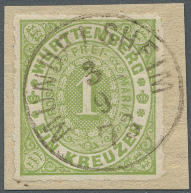 Brfst Württemberg - Einkreisstempel: "MÜNDELSHEIM 3/9 73" Seltener K1 Zentrisch Auf Ovalausg. 1 Kr. Grün, - Andere & Zonder Classificatie