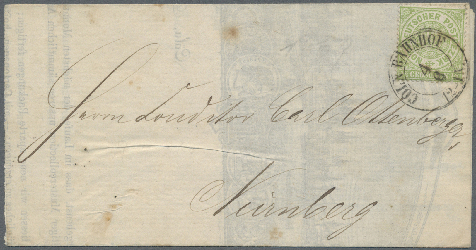 Br Norddeutscher Bund - Marken Und Briefe: 1869, 1/3 Groschen Gezähnt Auf Drucksache Mit Innenseitig Gr - Andere & Zonder Classificatie