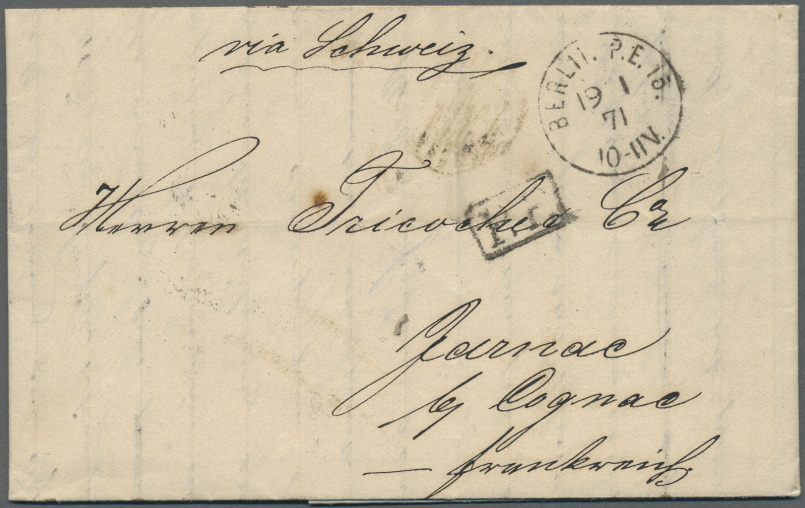 Br Norddeutscher Bund - Marken Und Briefe: 1870/1871, 3 Briefe Aus Gleicher Korrespondenz Ab BERLIN POS - Andere & Zonder Classificatie