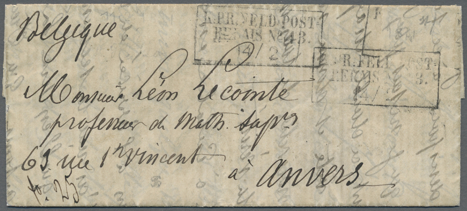 Br Norddeutscher Bund - Marken Und Briefe: 1871, "K.PR.FELD-POST-RELAIS No. 43" Auf Kpl. Privat-Faltbri - Autres & Non Classés