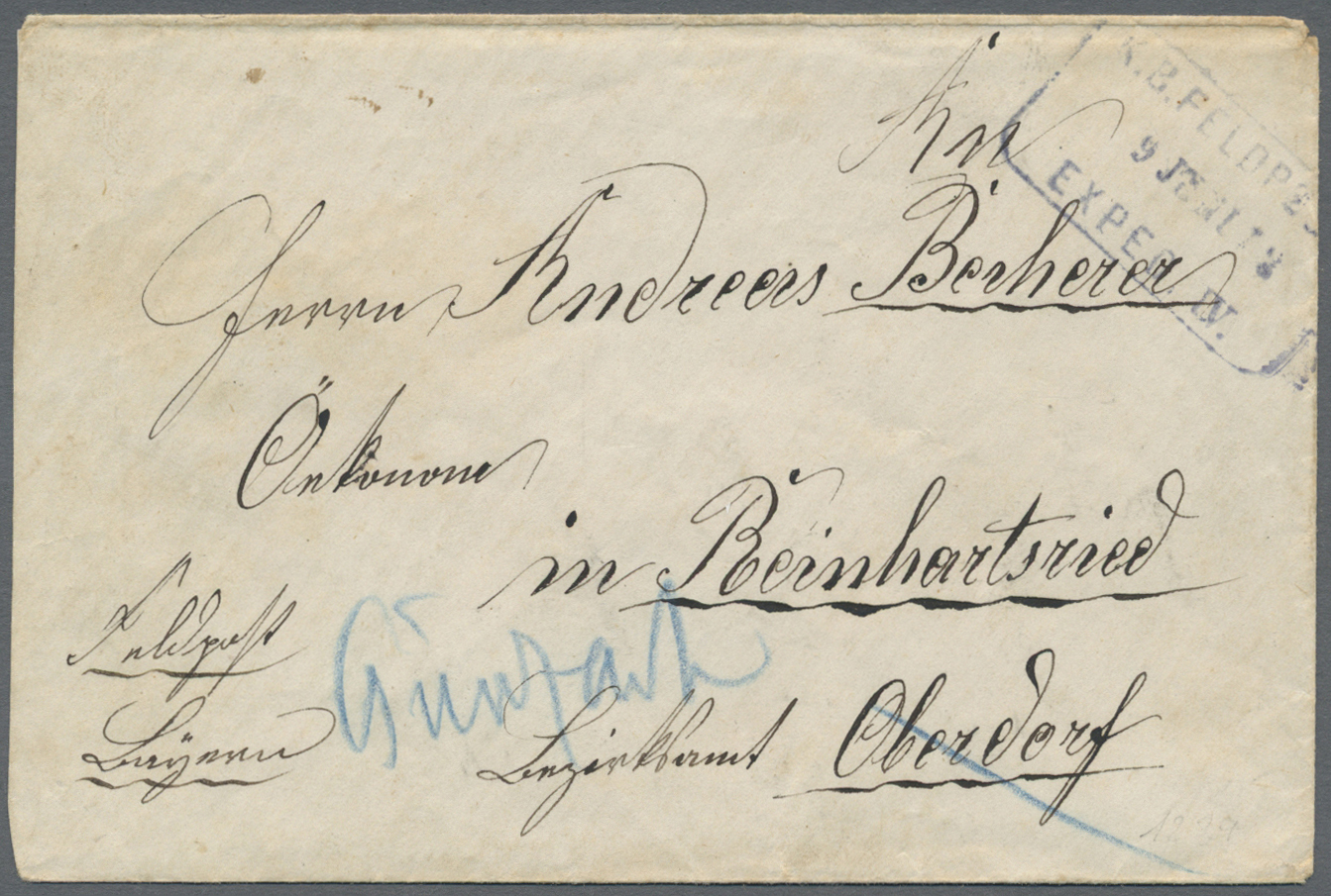 Br Norddeutscher Bund - Marken Und Briefe: 1872, "K.B. FELDPOST...EXPED. IV" Viol. Ra3 Auf Seltenem Cou - Andere & Zonder Classificatie