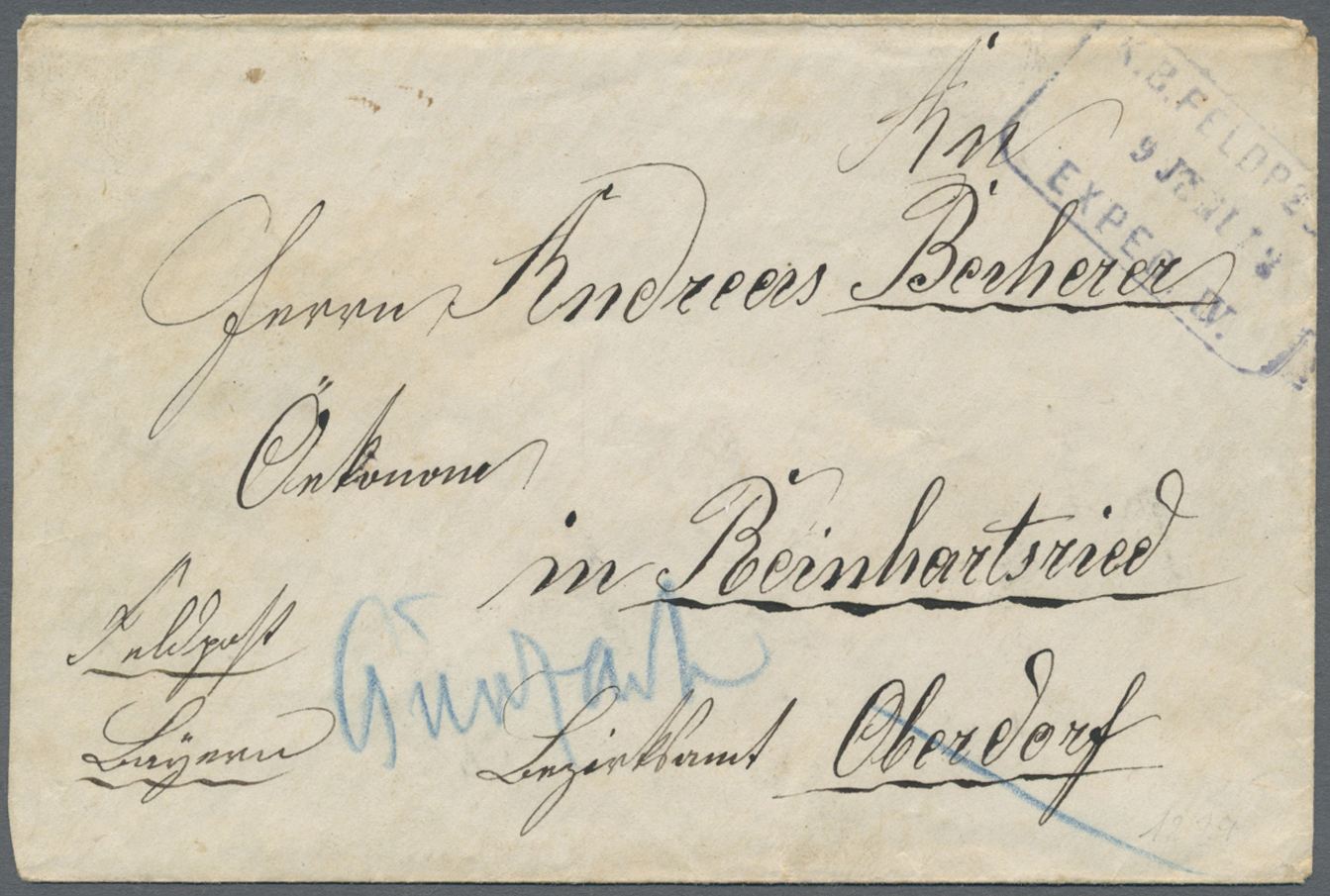 Br Norddeutscher Bund - Marken Und Briefe: 1872, "K.B. FELDPOST...EXPED. IV" Viol. Ra3 Auf Seltenem Cou - Autres & Non Classés