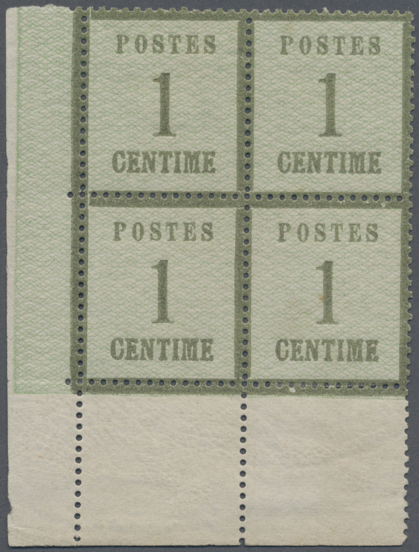 **/* Elsass-Lothringen - Marken Und Briefe: 1870/1871, 1 Ctm. Grün Type 1 Im 4er-Block Aus Der Li. Untere - Autres & Non Classés