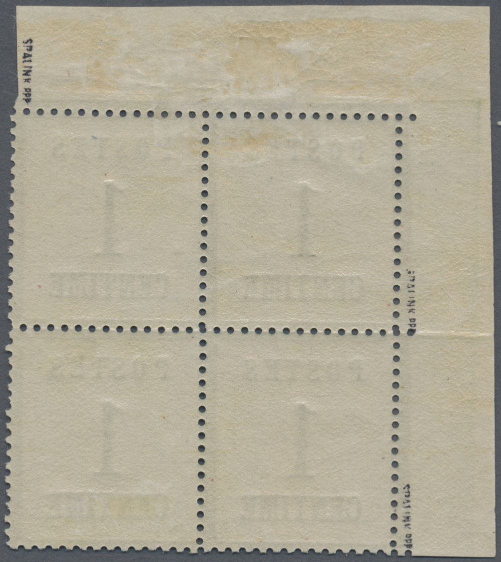 **/* Elsass-Lothringen - Marken Und Briefe: 1870/1871, 1 Ctm. Grün Im 4er-Block Aus Der Li. Oberen Bogene - Andere & Zonder Classificatie