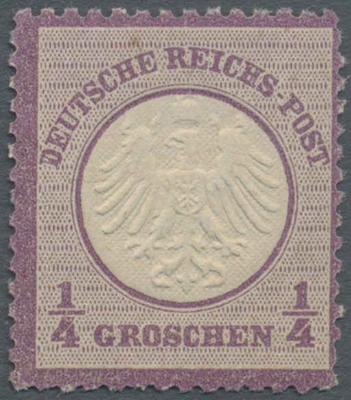 ** Deutsches Reich - Brustschild: 1872, 1/4 Groschen Violett Kleiner Schild Postfrisch, Die Marke Ist F - Ongebruikt