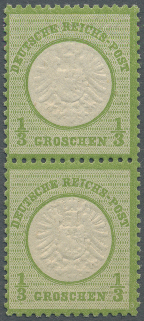 ** Deutsches Reich - Brustschild: 1872, Freimarke Großer Schild 1/3 Gr. Grün, Postfrisches Luxuspaar (M - Ongebruikt