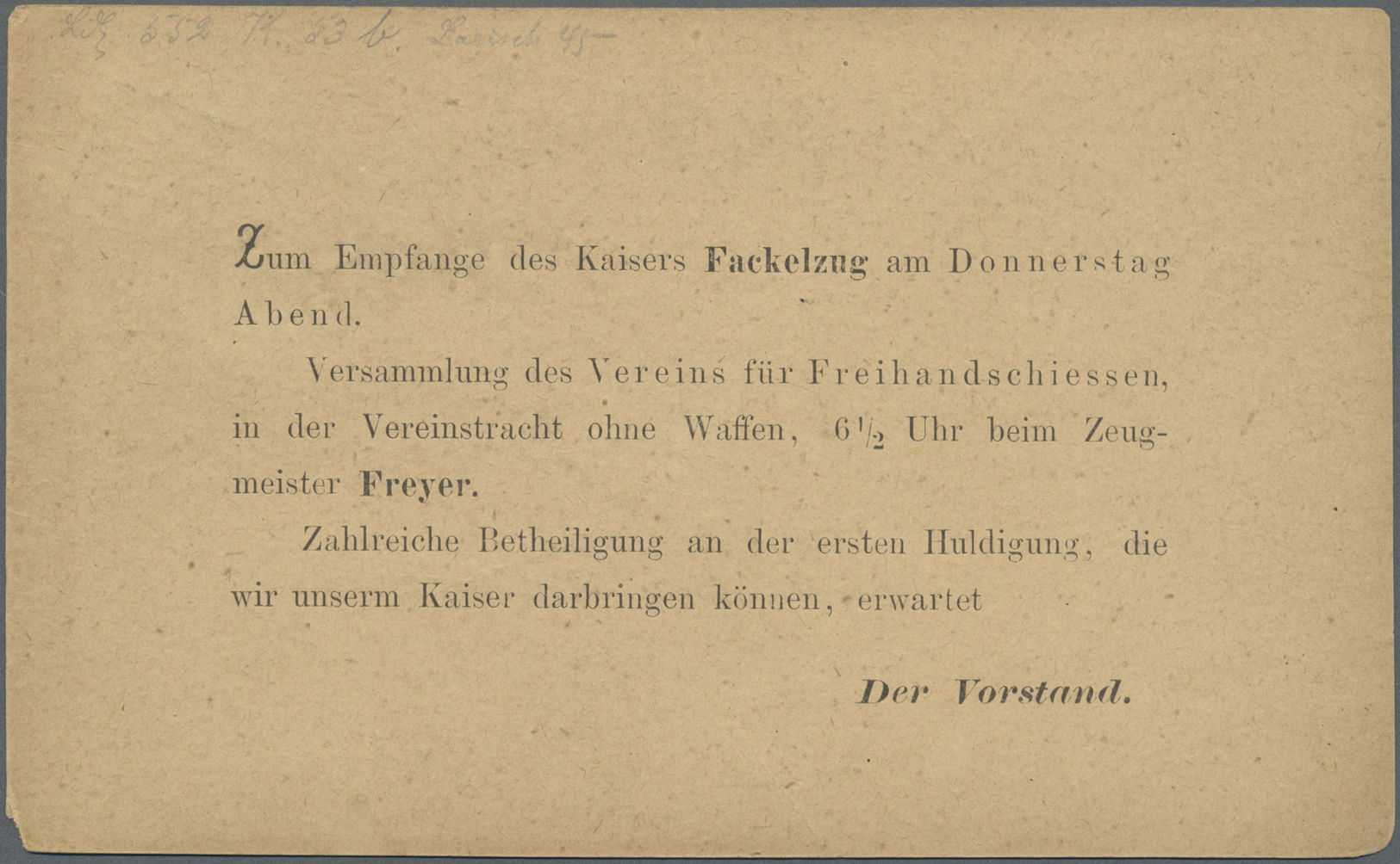 Br Deutsches Reich - Brustschild: 1872, Grosser Schild 1/3 Gr. Grün Als Orts-Drucksachenporto Auf Postk - Ungebraucht