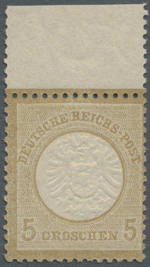 ** Deutsches Reich - Brustschild: 1872, Großer Brustschild 5 Gr. Ockerbraun, Postfrisches Kabinett-Ober - Neufs