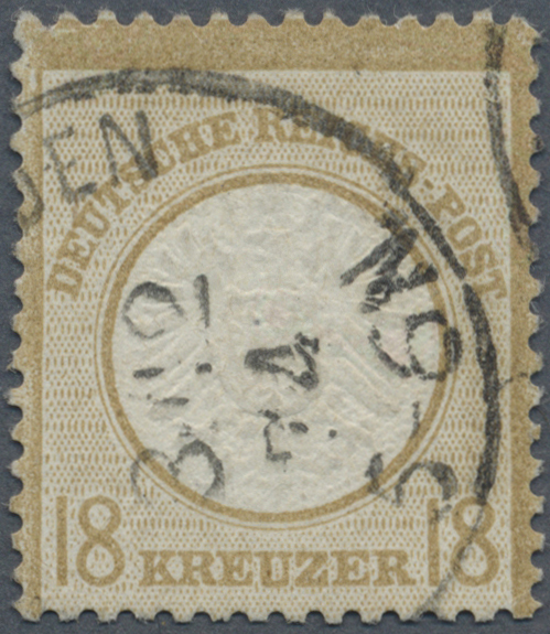 O Deutsches Reich - Brustschild: 1872, 18 Kr. Ockerbraun Großer Schild Mit Einkreisstempel Entwertet, - Ongebruikt